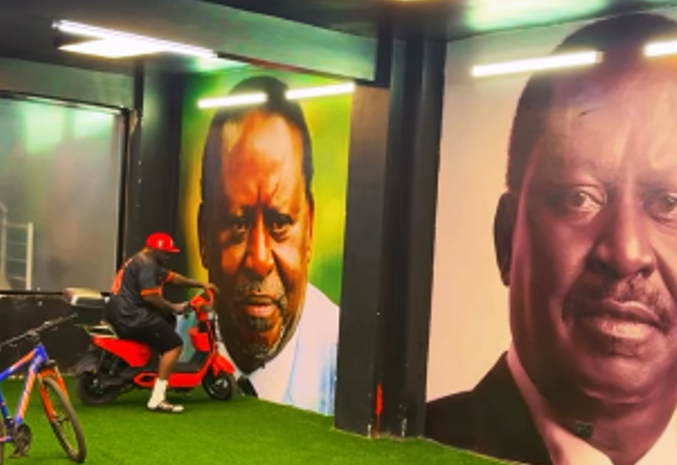 Khaligraph Jones Unveils Powerful Murals of Raila Odinga in His Mansion