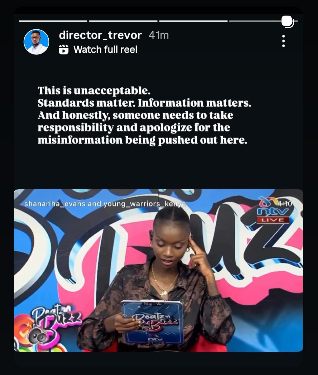 Director Trevor Demands Apology After TV Hosts Mock Muthoni’s 72-Hour Tree-Hug Challenge