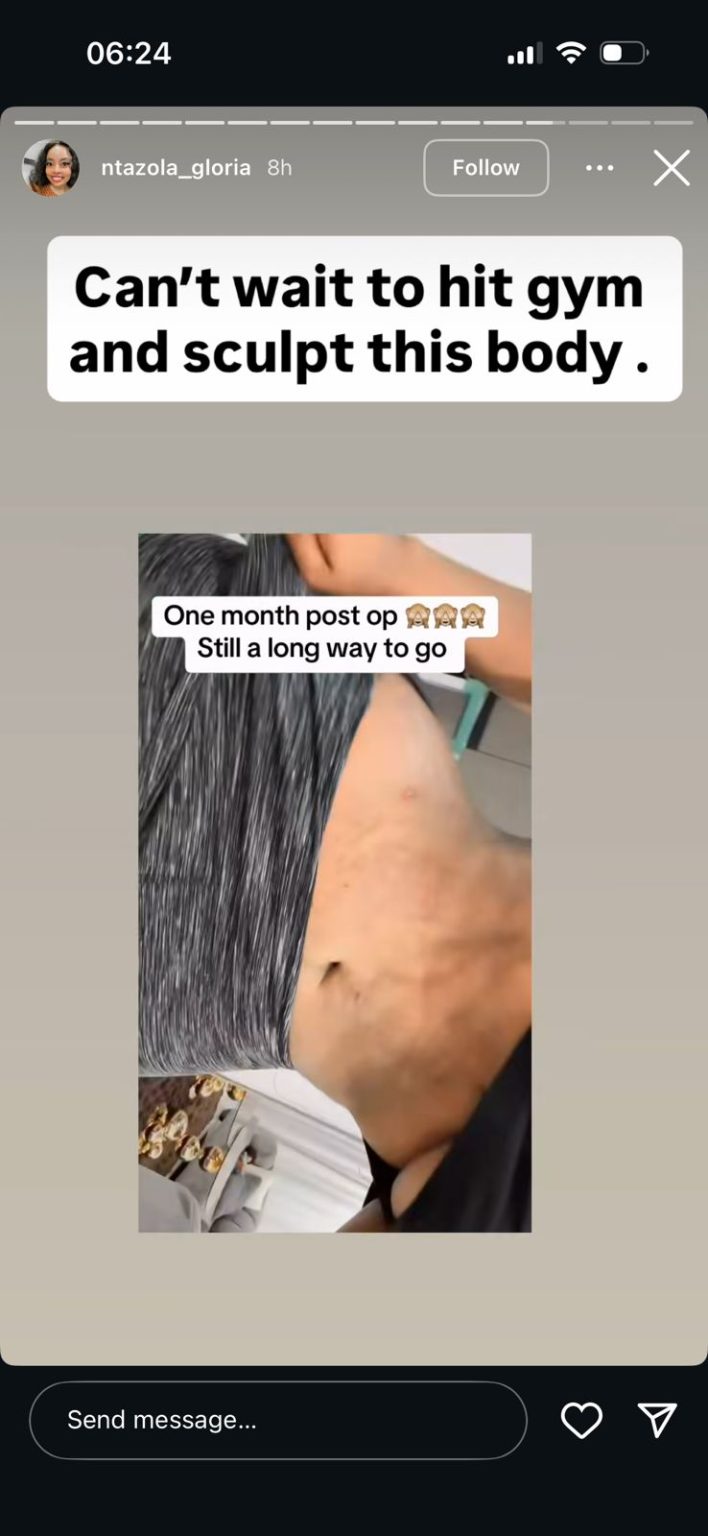 Gloria Ntazola Plans Fresh Gym Start After Cosmetic Surgery Recovery